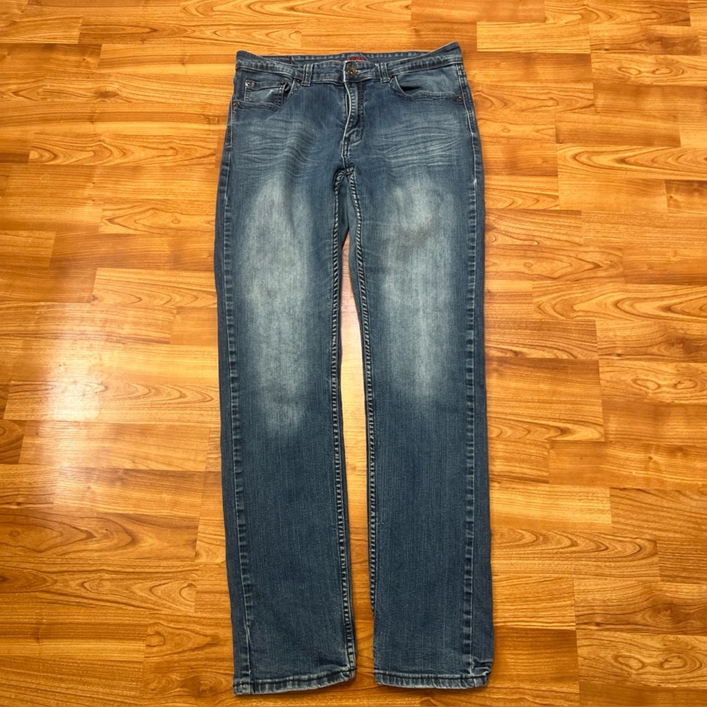 Urban Pipeline Skinny Jeans 32x33 Blue Embroidered Western Cowboycore Denim